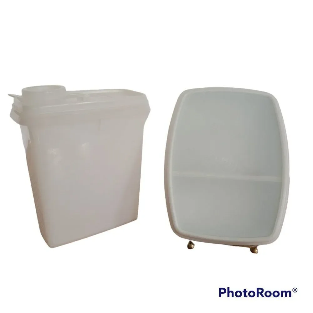 Tupperware Duo - Jr Store N Pour Cereal and Lid PLUS Slim Packette Divided Lunch